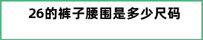 26的裤子腰围是多少尺码