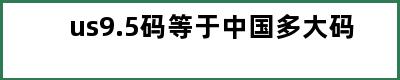 us9.5码等于中国多大码