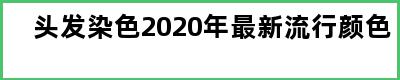 头发染色2020年最新流行颜色