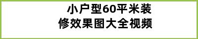 小户型60平米装修效果图大全视频