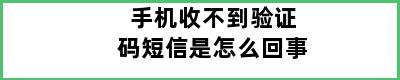 手机收不到验证码短信是怎么回事