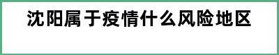 沈阳属于疫情什么风险地区