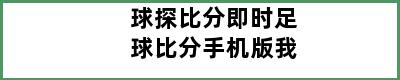 球探比分即时足球比分手机版我