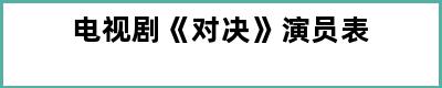 电视剧《对决》演员表